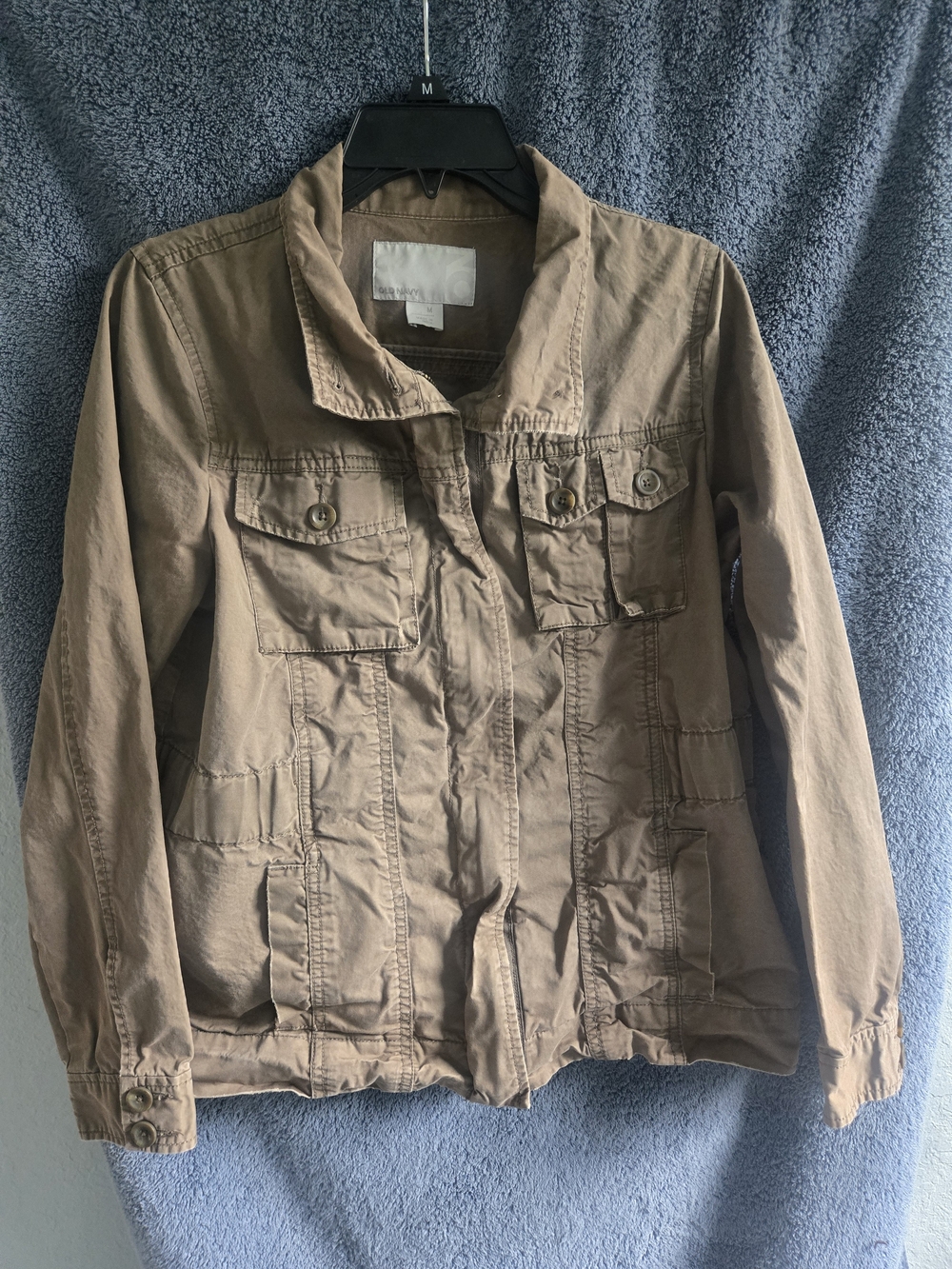 Old Navy Tan Utility Jacket with Button-Flap Pockets
